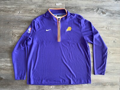 NEW Mens Nike NBA Dri-Fit Long Sleeve Phoenix Suns 1/2 Zip Fleece Sz XXL DN8046