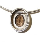 925 Sterling Silver Quartz solitaire gemstone pendant necklace 3.1g ladies 18" — photo 6