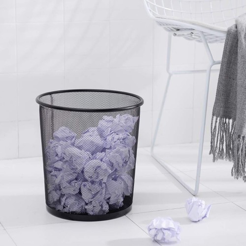Scratch Resistant Steel Mesh Wastebasket Set - 4 Open Top Bins for Every Room - Picture 8 of 8