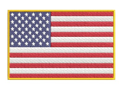 AMERICAN FLAG EMBROIDERED PATCH iron-on GOLD BORDER USA US United States QUALITY
