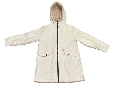 Zara Kids 10 Ivory Winter Coat Softshell Jacket Full Zip Pockets Unisex