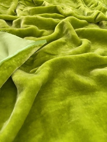 Neon Green Silk Velvet Fabric by the Yard, 1/2 Yard and 1/4 Yard - Picture 6 of 6