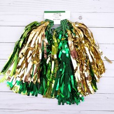 St Patricks Day Tinsel Garland Green Gold 6 ft