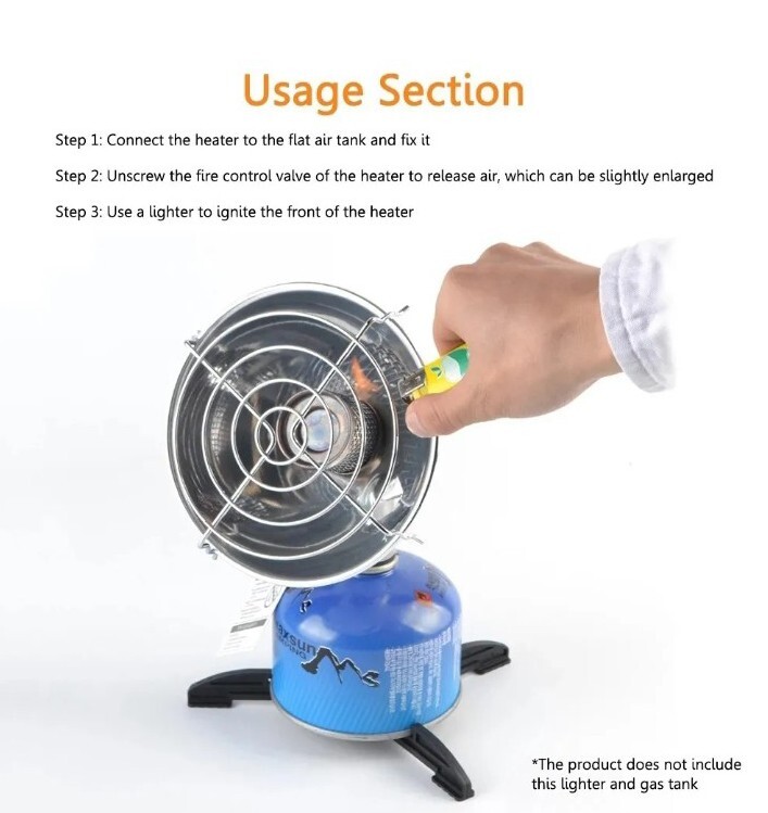 Portable Gas Heater Outdoor Camping Mini Stainless Steel Warmer Heater  Survival | eBay