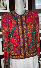 Vintage Niteline Della Roufogali 100 Silk Beaded Blazer Sz M 90s
