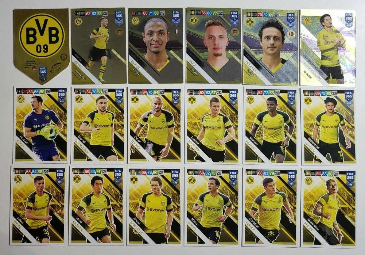 Borussia Dortmund - 18 Cards Panini - Adrenalyn XL FIFA 365 2019
