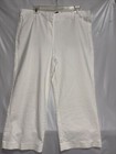 Talbots Chelsea White Cotton Blend Wide Leg Crop Dress Pants Mid Rise Sz 12