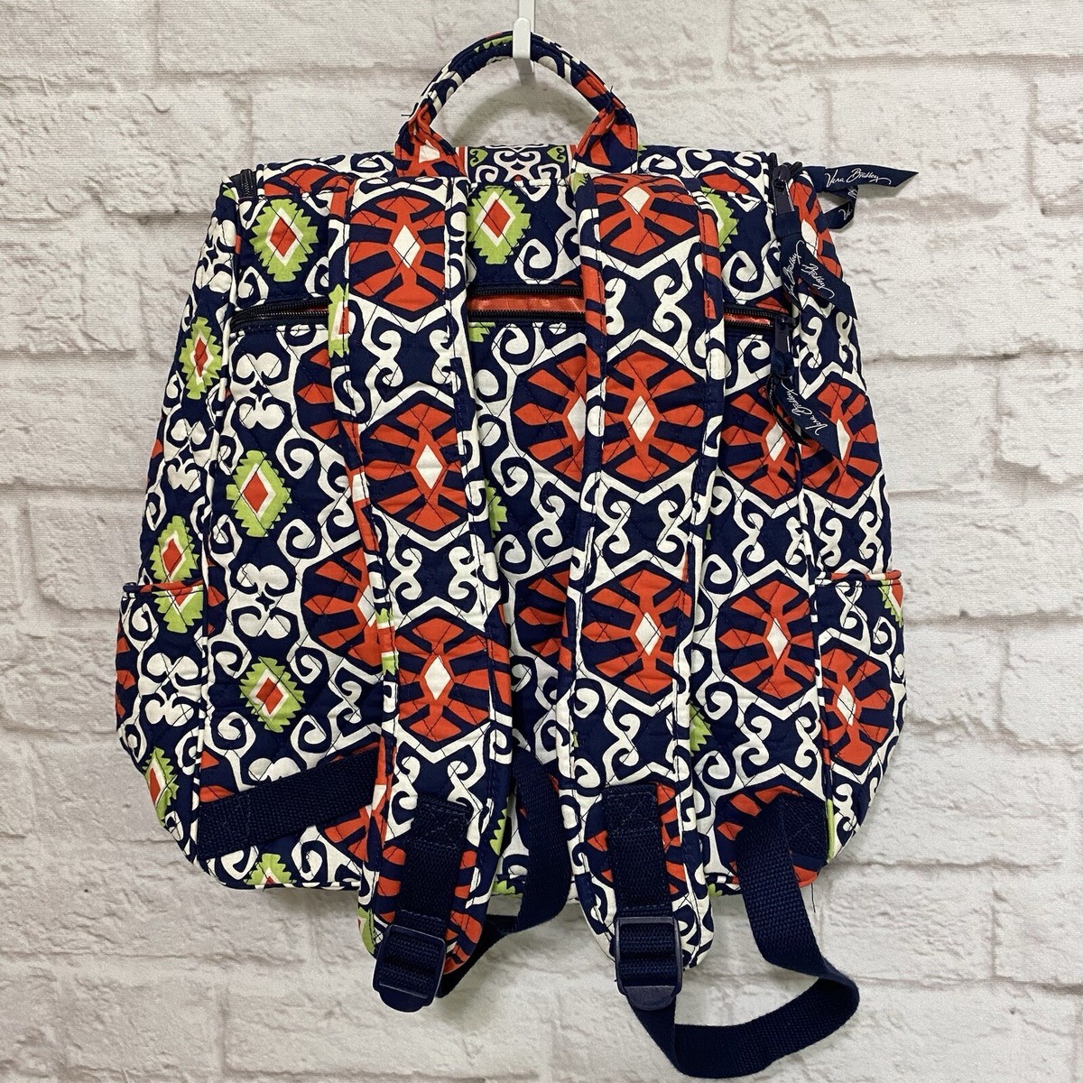 VERA BRADLEY Sun Valley Quilted Backpack Blue Orange Green 
