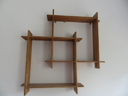 Estante de pared de exhibición retro vintage años 50 60 sin madera adornos de curiosidades. 52cm - Imagen 11 de 11