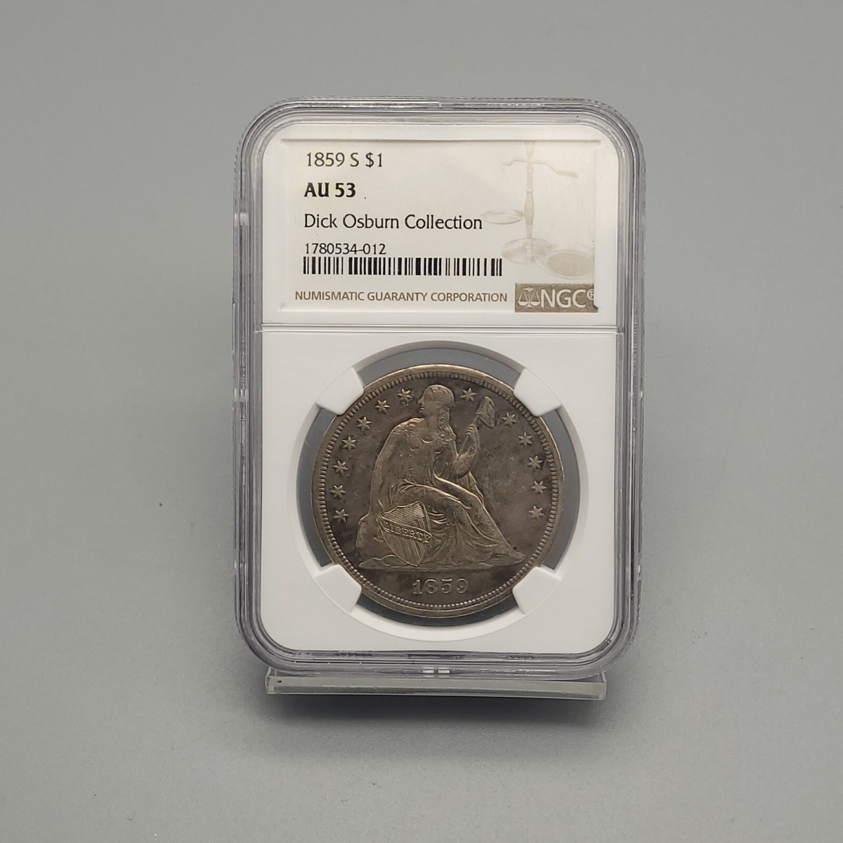 1859-S Seated Liberty Dollar NGC AU 53 Dick Osburn Collection
