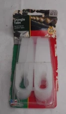 25 Count Packs LITES UP Brand Plastic SHINGLE TABS OUTDOOR for C7 & C9 BULBS