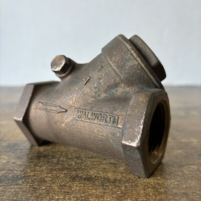 Vintage Walworth 1  Inch Brass Swing Check Y Valve 125 SWP 200 WOG Made In USA