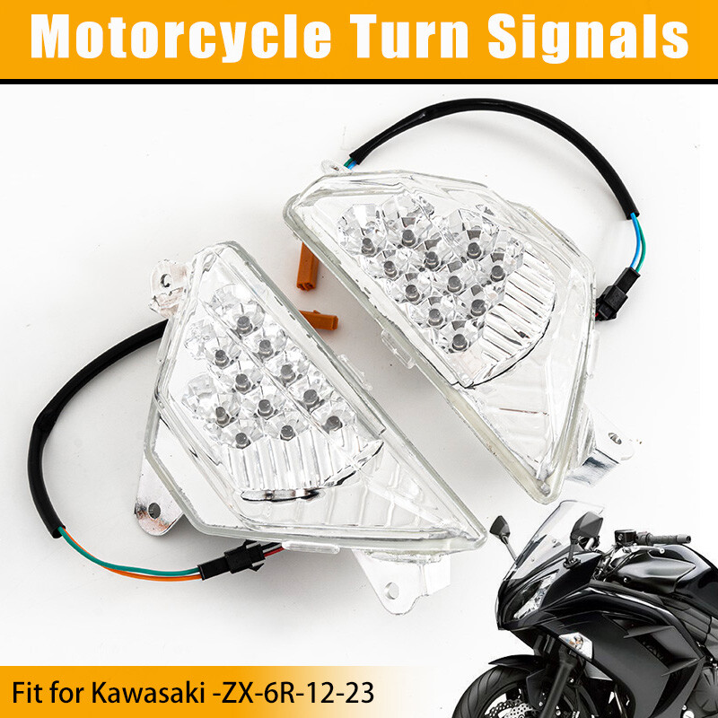 すずき For KAWASAKI/NINJA 250/300/400/650/1000 ZX-6R Clear Front LED Turn