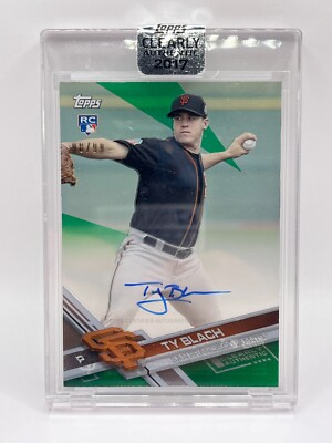 2017 Topps Clearly Authentic Auto Green /99 Ty Blach #CAAU-TB Rookie Auto RC