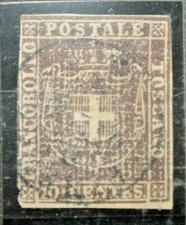 ITALIA ANTICHI STATI A.S.I TOSCANA 1859 TIMBRATO 10 C. BRUNO USED (C.J)