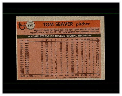 TOM SEAVER YOU PICK SEE SCANS OF EVERY CARD ALL TOM SEAVER CARDS ODD BALL METS - Bild 135 von 183