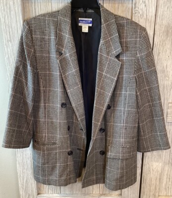 VTG Pendleton Classic Womens 100% Virgin Wool Plaid Pink Stripe