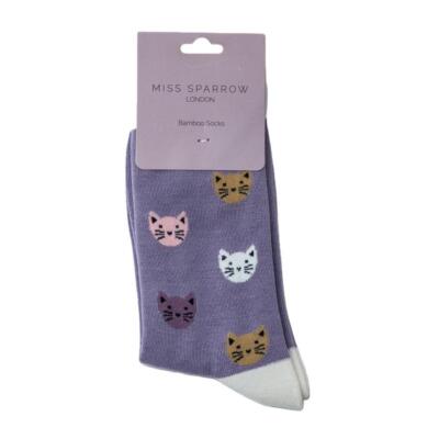 Kitty Cat Faces Lavendel Neuheit Damen Knöchelsocken Erwachsene Einheitsgröße