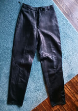 Vintage High Waist Black Leather Pants by Vakko, Size 6 XS