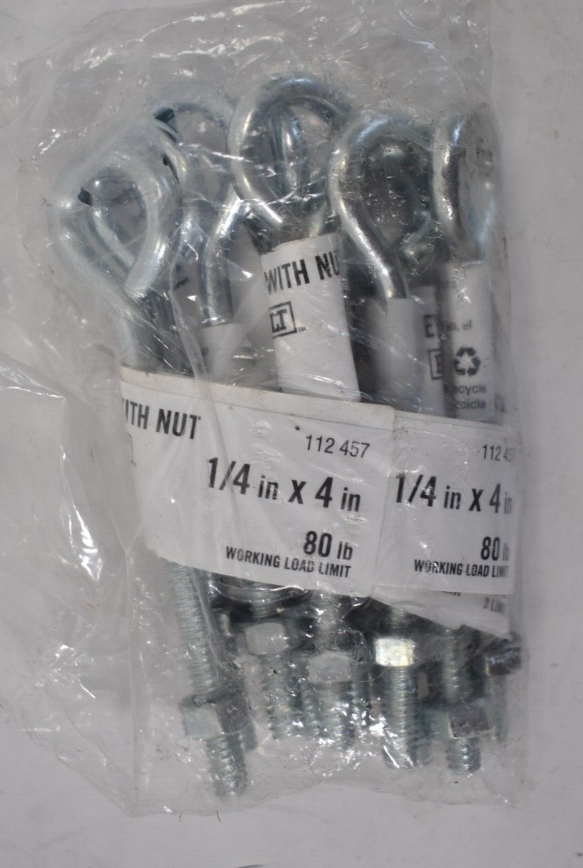 Everbilt Eye Bolt with Nut Zinc Plated 1/4" " 112457 for sale online eBay