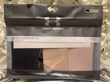UNDER ARMOUR UA Pure Stretch Haze Retro 3 Pack Thong Panty Womens L