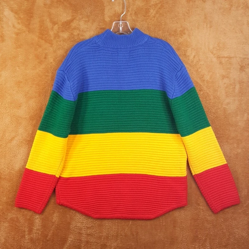 Suéter UNIF Para Mujer Pequeño Arco Iris Pullover Cuello Alto Grueso Tejido Acanalado Crayola Foto 3 de 4