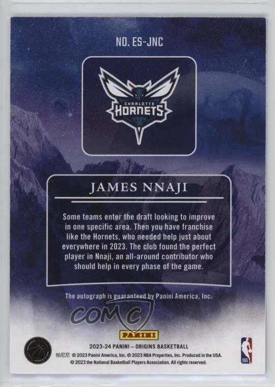 2023-24 Panini Origins Elevation Signatures Red /49 James Nnaji Rookie Auto RC - Image 2 of 2