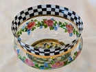 Mackenzie-Childs Vintage 1983 Retired Circus Checkered Roses Glass 4" Bowl