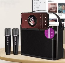 Enceinte Karaoké Bluetooth Enfants Portable 2 Micros Sans Fil LED Rechargeable