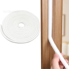 Weather Stripping Door Window Seal 0.2in Brush x 0.4in Backing x 33Ft, White