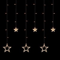 Led Lichtervorhang Fensterdeko Weihnachten Weihnachtsdeko Batterie Sterne 150 Cm