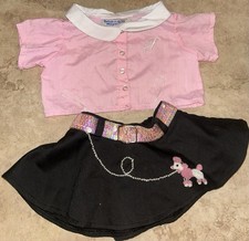 Build A Bear Embroidered Blouse w Matching Skirt Poodle RARE Retired