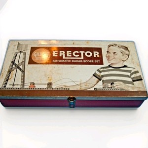  A.C.Gilbert Erector Set Metal Case Box 1959 Automatic Radar Scope Made in USA