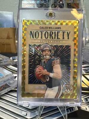 2024 Mosaic Notoriety Yellow Prizm JERSEY MATCH 18/89 Caleb Williams Rookie RC
