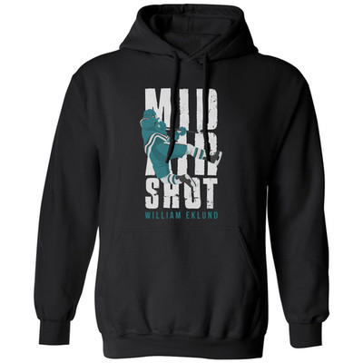 Eklund Mid Air Shot Hockey Graphic San Hose Fans Unisex Hooded Sweatshirt