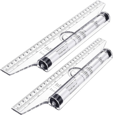 2 Pieces Plastic Measuring Rolling Ruler Drawing Parallel Multifunctional Drafti