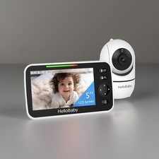 No WiFi Baby Monitor 5" Screen 30-Hour Battery Pan-Tilt-Zoom Video