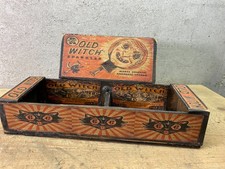 Wood Box Old Witch Sparklers Empty Halloween Antique Toy Box