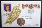 QEII 70th Birthday Isle of Man 1 Crown Coin PNC Cover 1996