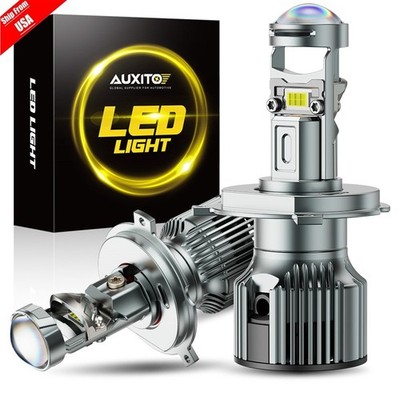 AUXITO H4 9003 Bi-LED Projector LED Lens Hi/Lo Beam Headlight Bulbs Retrofit LHD