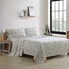 King Sheet Set, Warm Breathable Cotton Flannel Bedding with Deep Pockets, Brushe