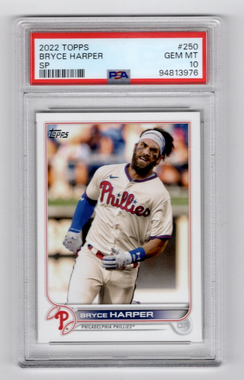 BRYCE HARPER 2022 TOPPS PSA 10 SP PHOTO VARIATION RUNNING #250 POP 29 view 1