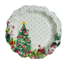The Pioneer Woman Christmas Tree Disposable 8in Paper Dessert Plates 12 Count