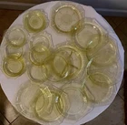Rare New 19 Pc Set Amber Yellow Princess Anchor Hocking Depression Glass 1931