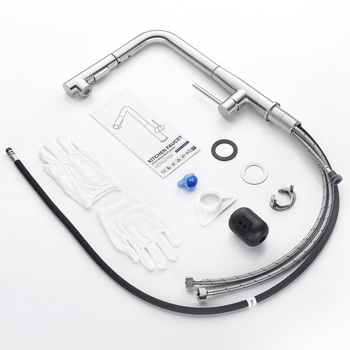 Grifo de cocina con grifo de ducha grifo de fregadero 360° extensible con una mano - Imagen 12 de 12