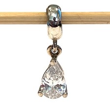 Lovelinks Dangle Teardrop Shape CZ & 925 Sterling Silver Charm- Item LL-8