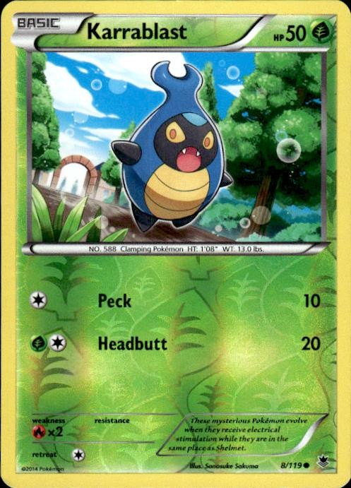 Pokemon Reverse Holo Karrablast XY - Phantom Forces 8/119 LP
