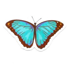 Blue Butterfly Vinyl Sticker Die Cut Teal Insect Decal Nature Journal Scrapbook