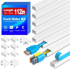 112in Cord Hider Kit, Cord Covers for Wires on Wall, Premium One-Cord Cable FAST