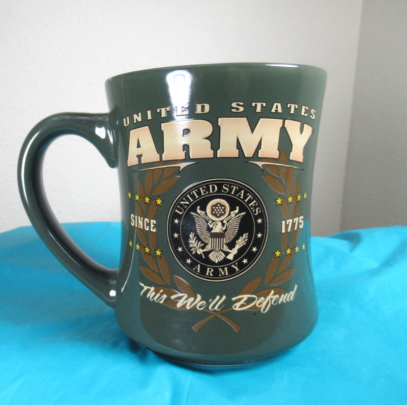 United States Army Coffee Cup Tea This We'll Defend Since 1775 Dark Green